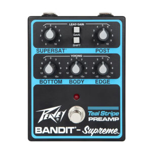 BANDIT-SUPREME TEAL STRIPE PREAMP PEDAL - full front Bandit® Supreme Teal Stripe Pre-Amp Pedal