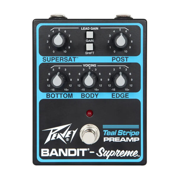 BANDIT-SUPREME TEAL STRIPE PREAMP PEDAL - full front Bandit® Supreme Teal Stripe Pre-Amp Pedal
