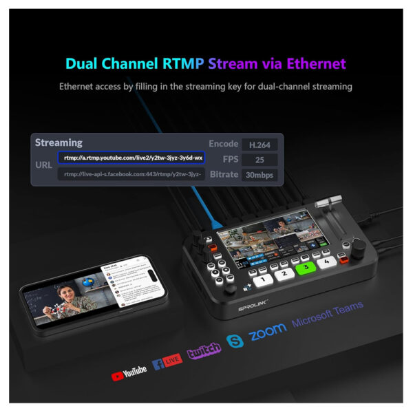 Neolive R2 Plus Video Switcher - lifestyle image 2 SPROLINK NeoLIVE R2 Plus Video Switcher – Professional Multi-Camera Live Streaming Solution